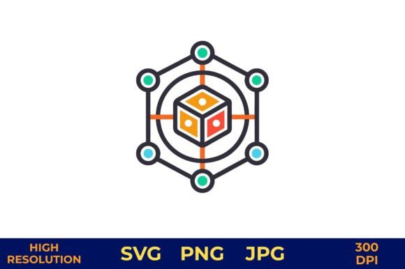 3D Cube Logic Puzzle Vector Icon Design