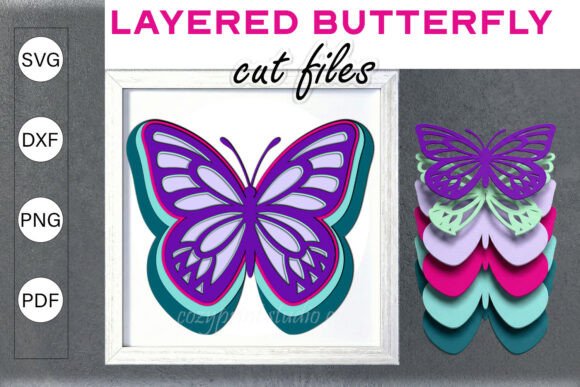 3D Layered Butterfly SVG Cut Files Decor