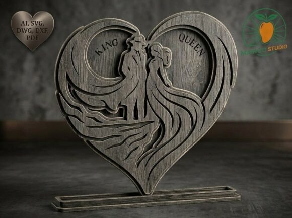 3D Layered King Queen Heart Laser Cut: Elevating Romantic Craft Projects