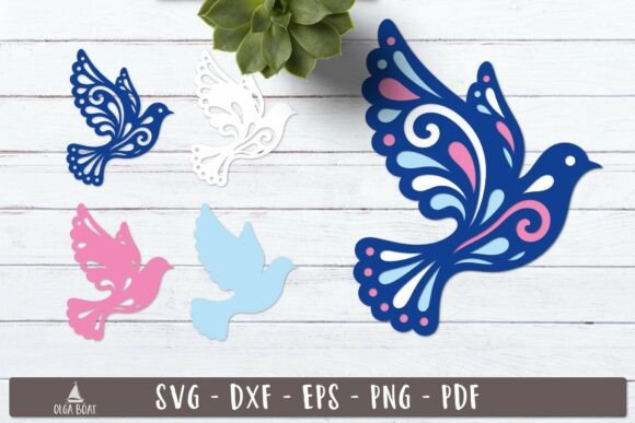 3d Pigeon Bird Layered SVG Dove Design
