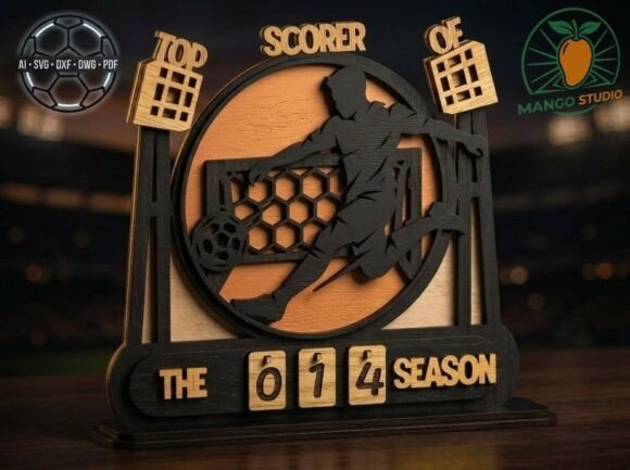 3D Soccer Goal Tracker Layered Laser File