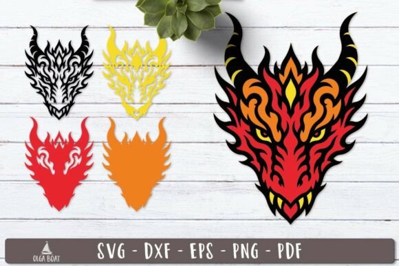 3D Tribal Dragon Head SVG Layered Design