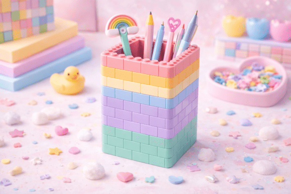 Brick Pen Holder – Modern Desk Organizer