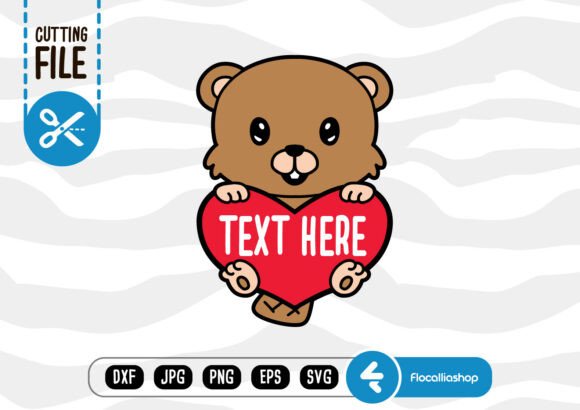 Cute Woodland Love SVG: Beaver Design