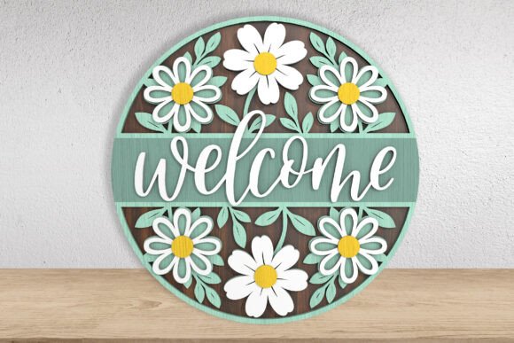 Daisy Welcome Sign Laser Cut File