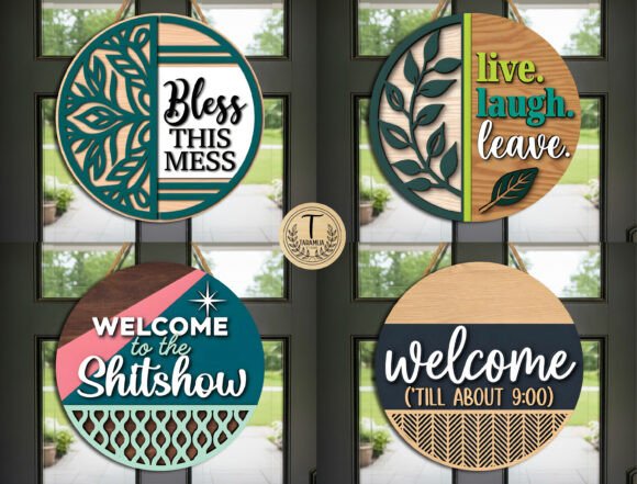 Funny Round Door Sign SVG Bundle: A Creative Solution for Modern Home Décor