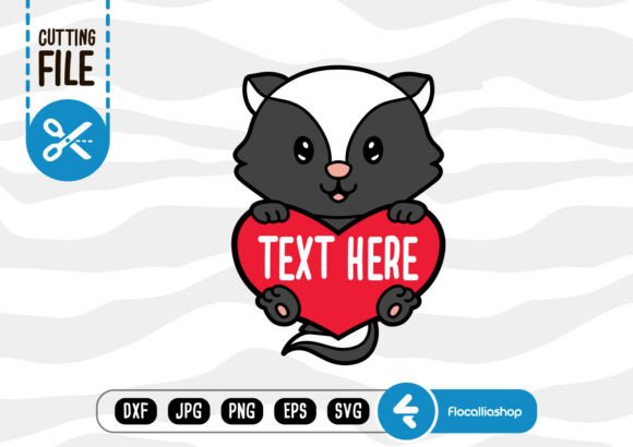 Heart Text Holder SVG & Skunk SVG Design