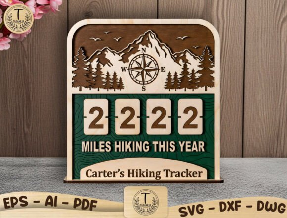 Hiking Tracker Laser Cut File SVG