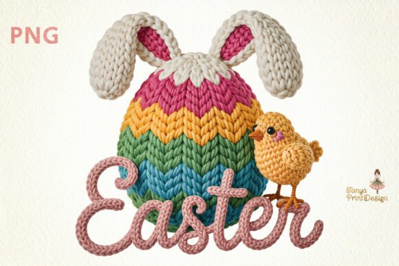Knitted Easter Egg Chick PNG Art: A Cozy Spring Design Guide