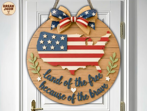 Patriotic Door Hanger Laser Cut File SVG: A Tribute to Freedom