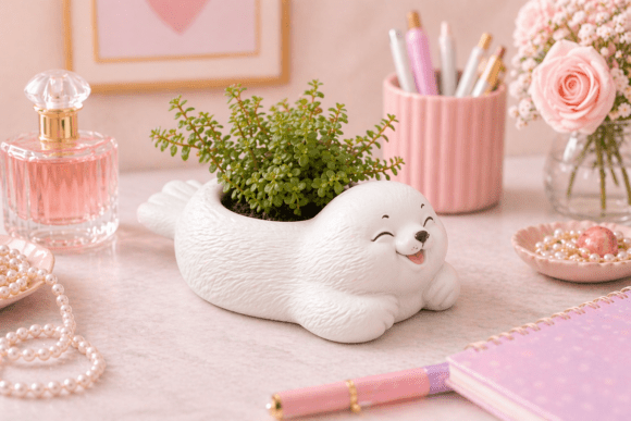 Seal Planter STL: Cute Animal Plant Pot