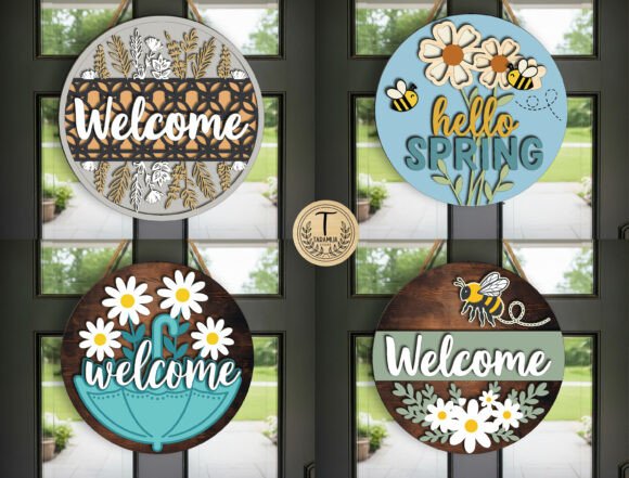 Spring Door Hanger Laser Cut SVG Bundle: Elevate Your Seasonal Decor