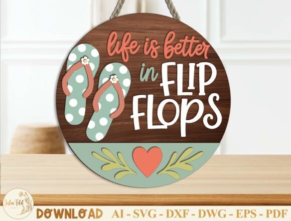 Summer Door Hanger Laser Cut File SVG Evaluation