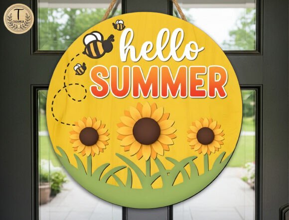 Sunflower Summer Door Sign SVG: A Bright Welcome
