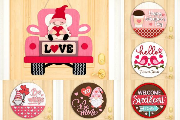 Valentine Door Sign SVG Bundle Evaluation